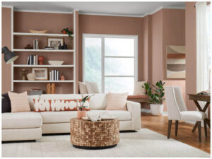Living room wall Color of the year 2023 Redent Point Sherwin Williams Durham-nc