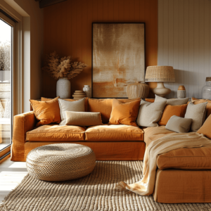 2024 color trends neutral colors on living room.