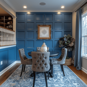 formal dinning room painted with benjamin moore color of the year 2024